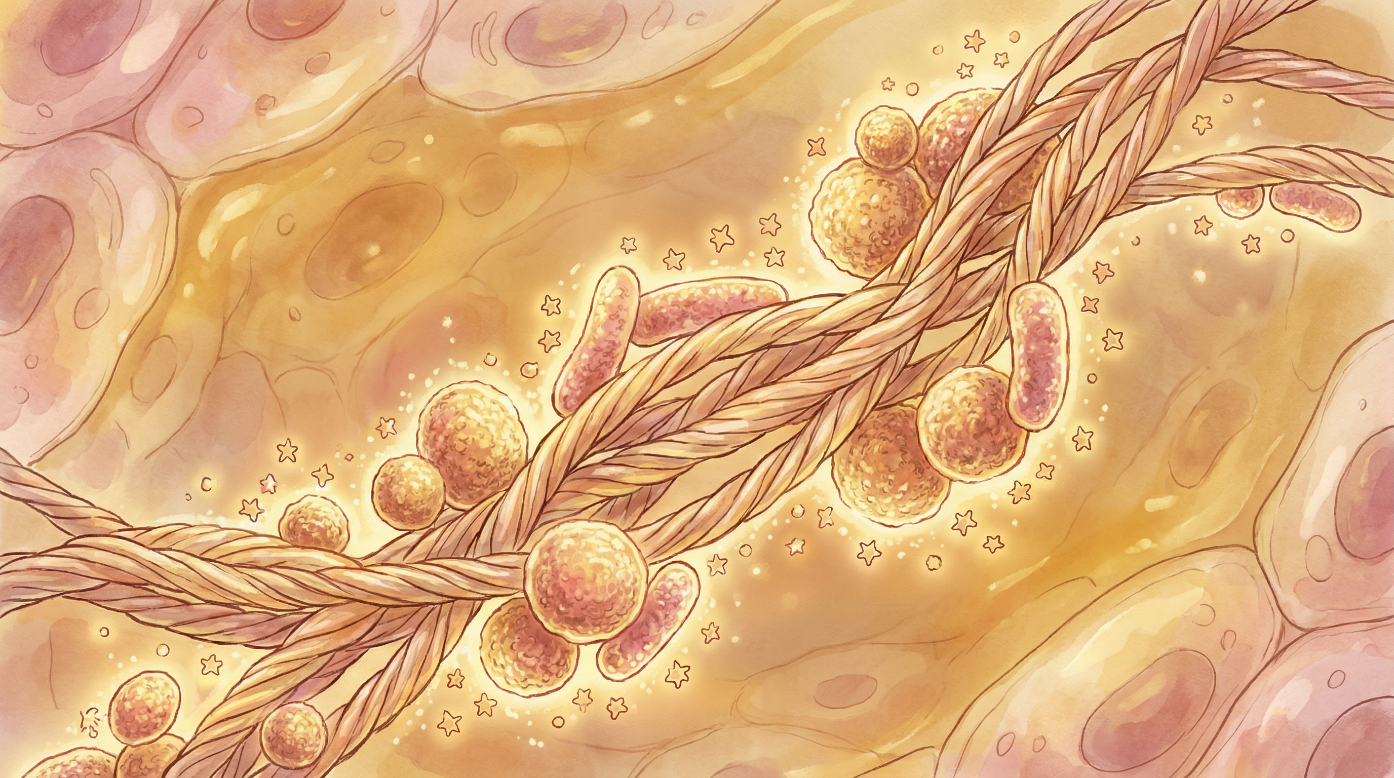 Beneficial gut bacteria that support collagen production by enhancing vitamin C absorption and reducing collagen-degrading inflammation