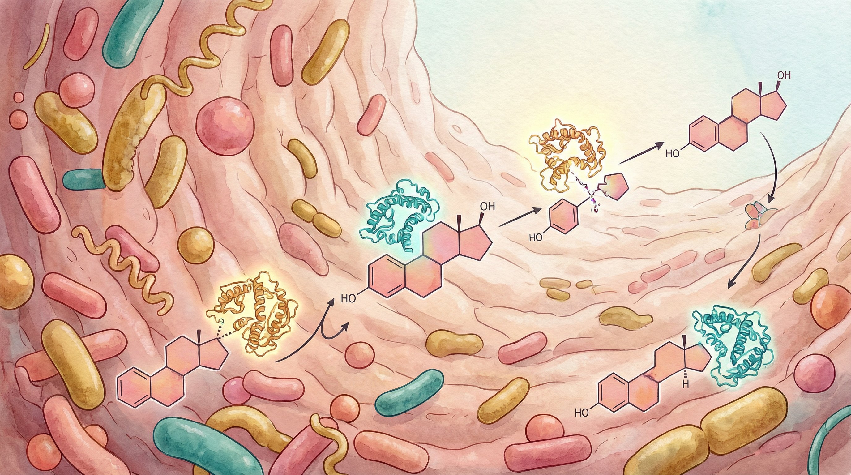 Diverse gut bacteria that regulate estrogen levels through enzymatic activity maintaining hormonal balance