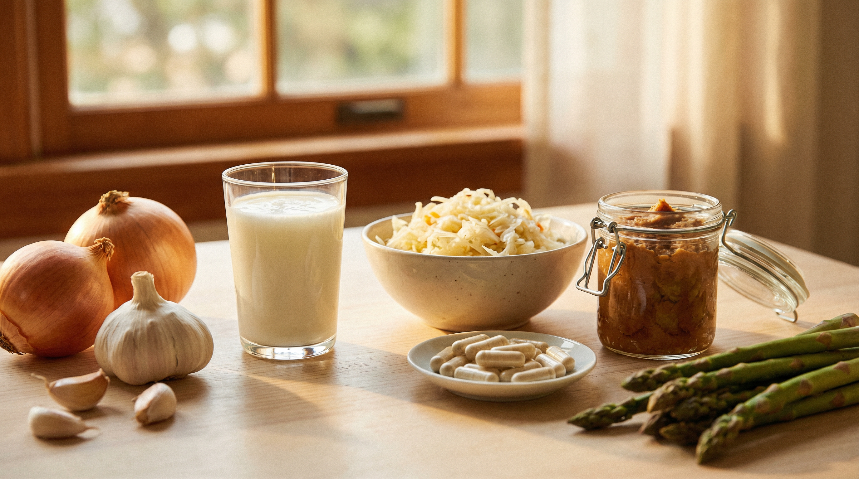 Probiotic supplements and fermented foods that support immune balance and help manage allergic responses through gut microbiome optimization