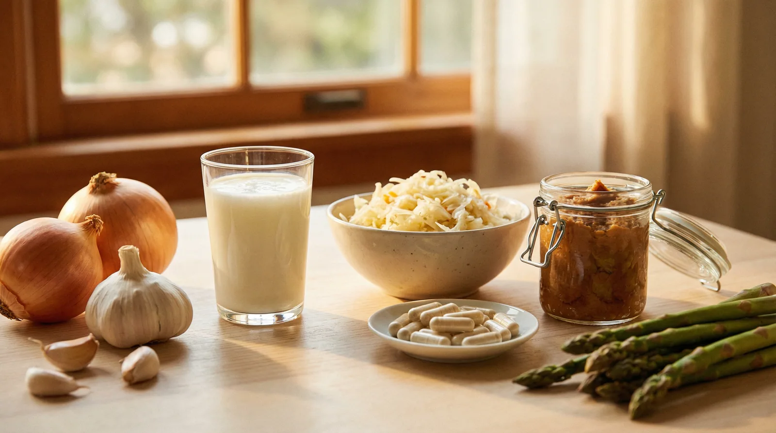 Probiotic supplements and fermented foods that support immune balance and help manage allergic responses through gut microbiome optimization
