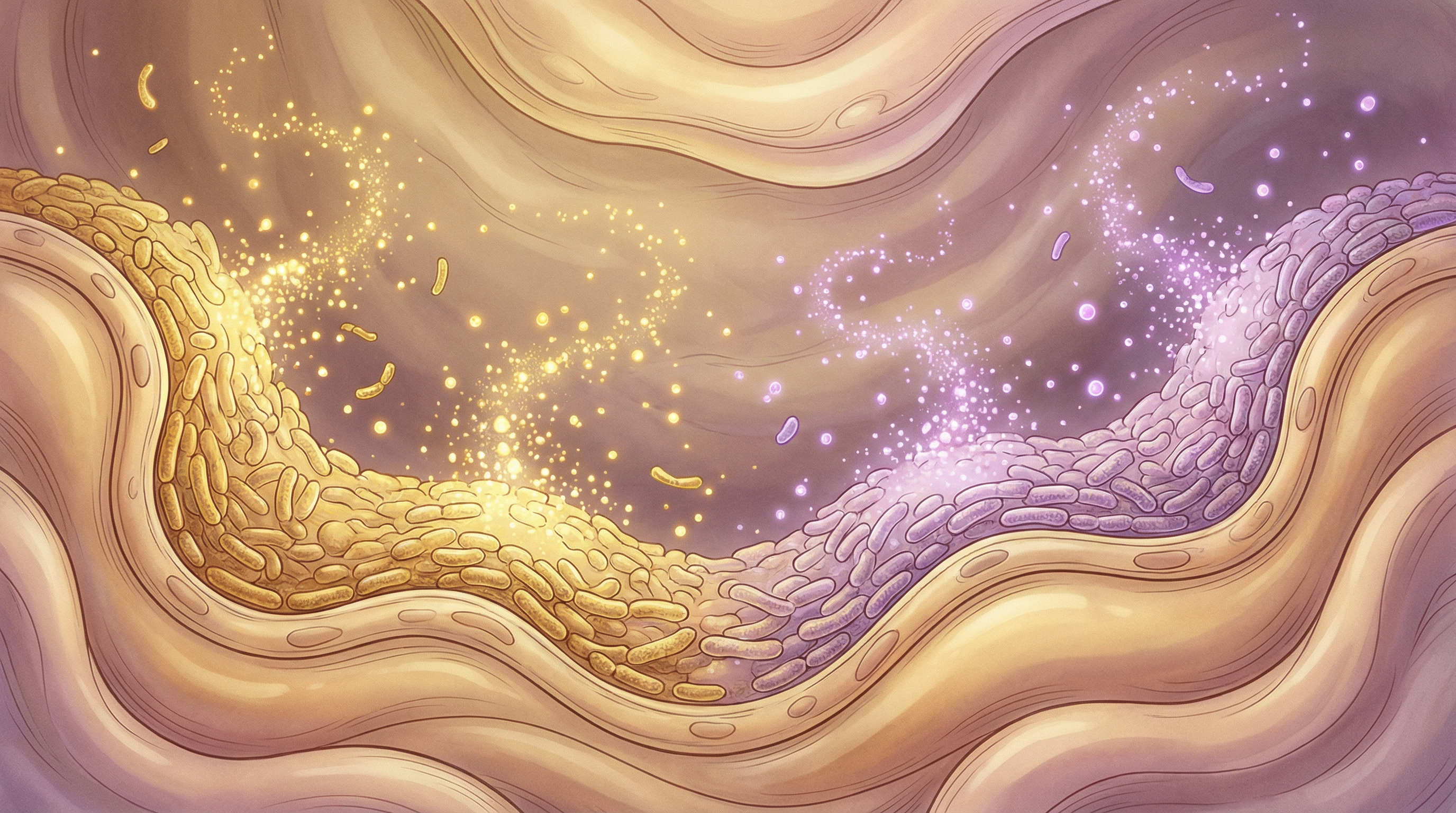 Visualization of psychobiotic bacteria producing neurotransmitters like serotonin and GABA in the gut environment