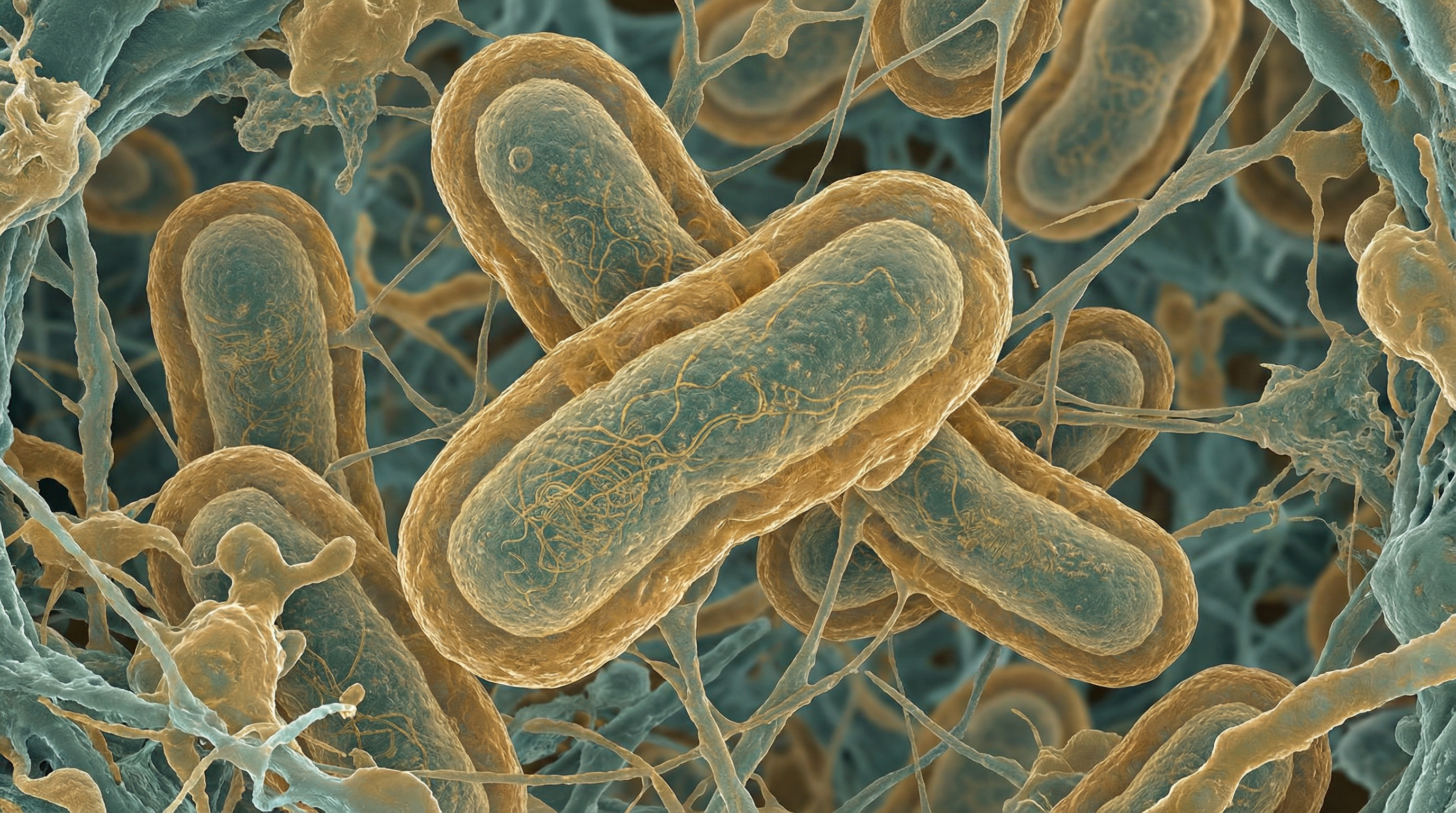 Scientifically accurate microscopy-style illustration of Bacteroides fragilis showing its characteristic gram-negative anaerobic pleomorphic rod with rounded ends and a prominent polysaccharide capsule