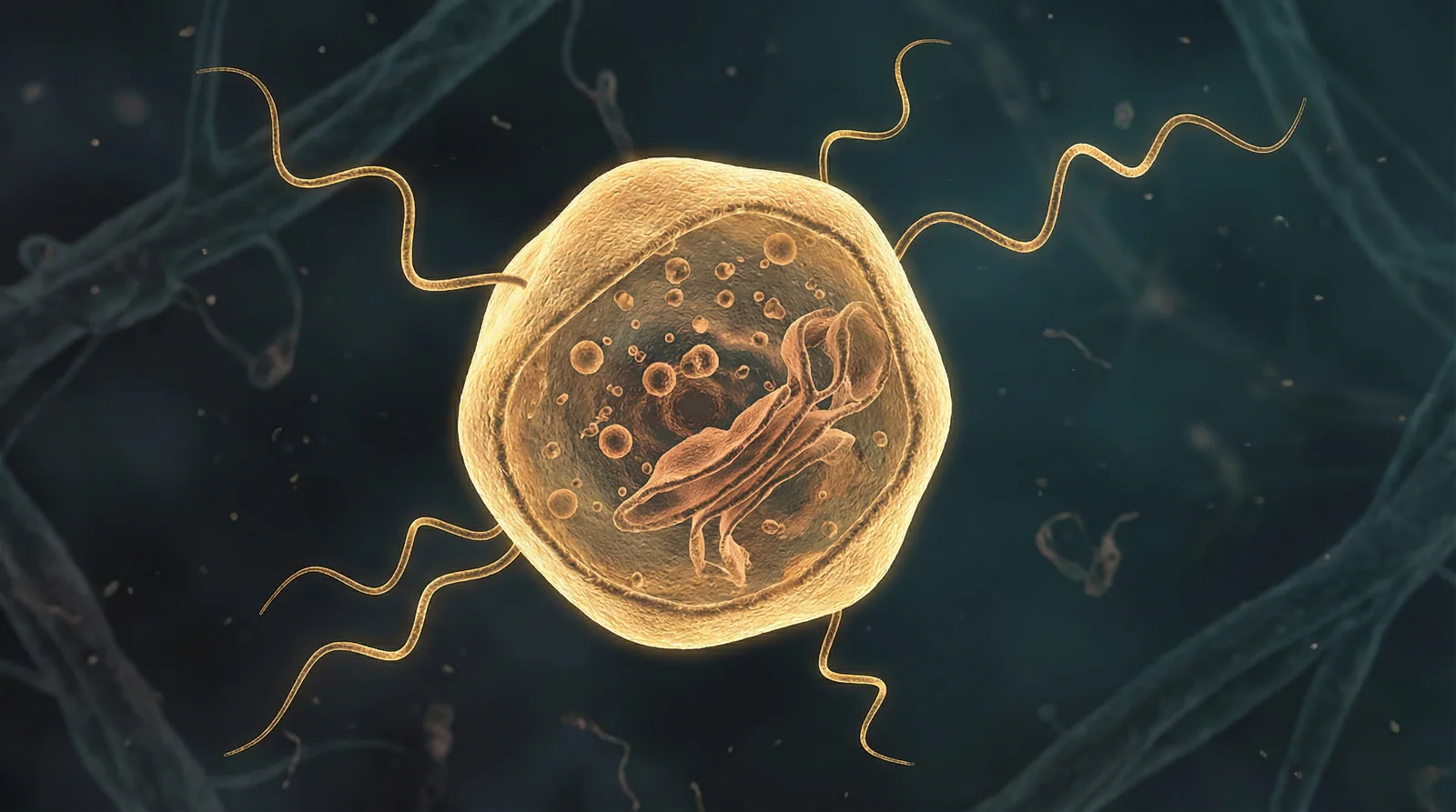 Scientifically accurate microscopy-style illustration of Candidatus Methanomassiliicoccus intestinalis showing its characteristic irregular coccoid archaeon with a single cell membrane (no outer membrane)