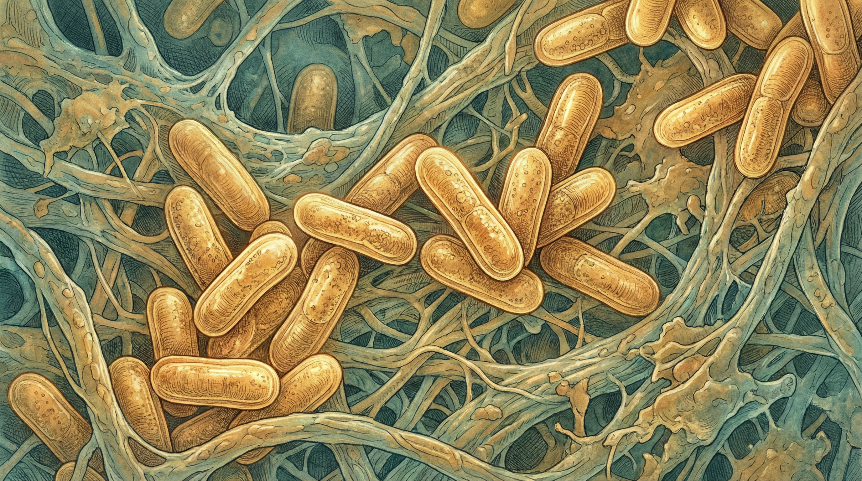 Scientifically accurate microscopy-style illustration of Eggerthella lenta showing its characteristic gram-positive small rod-shaped anaerobic bacterium