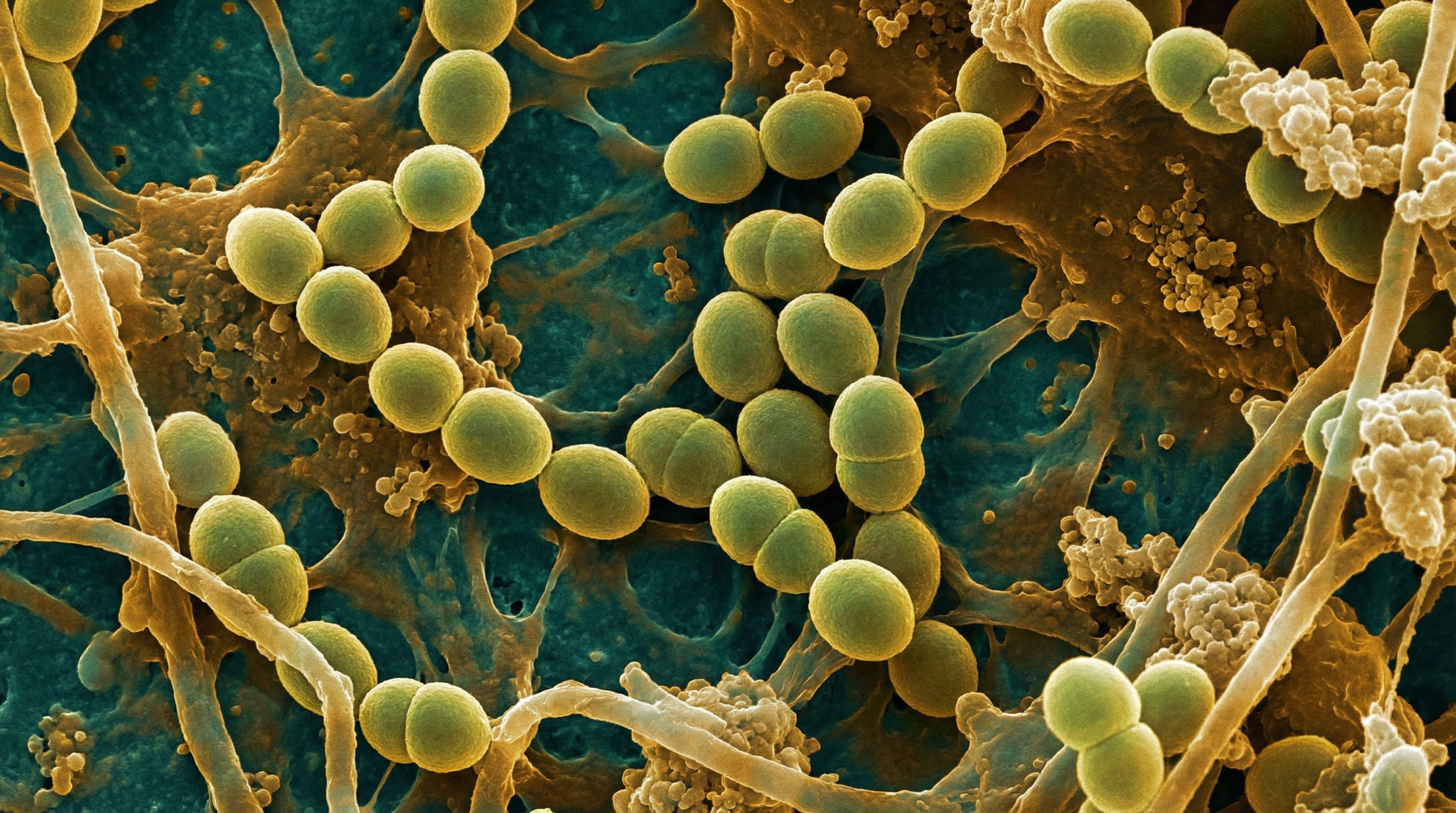 Scientifically accurate microscopy-style illustration of Enterococcus faecalis showing its characteristic gram-positive ovoid coccus arranged in pairs (diplococci) or short chains