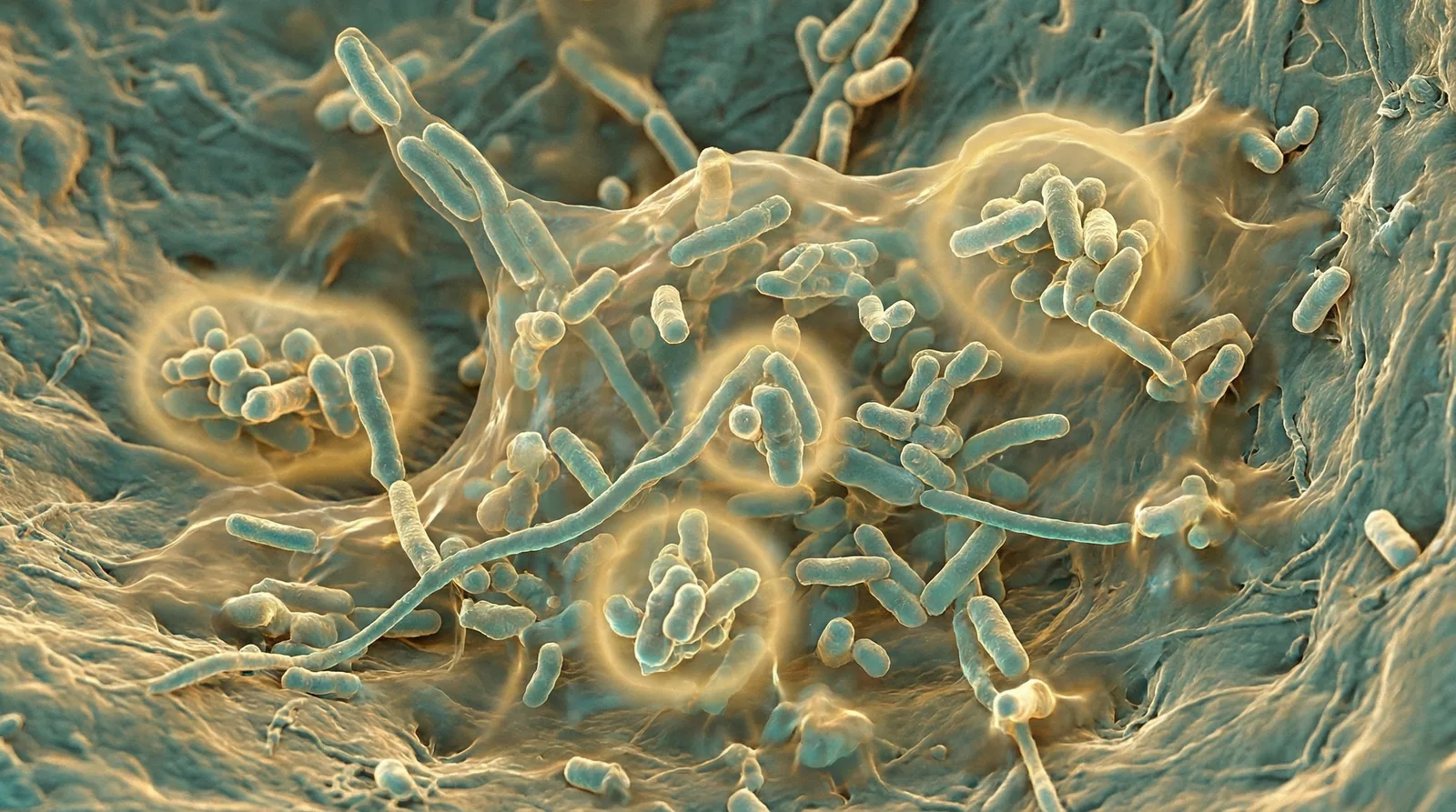 Scientifically accurate microscopy-style illustration of Haemophilus influenzae showing its characteristic gram-negative small pleomorphic coccobacillus