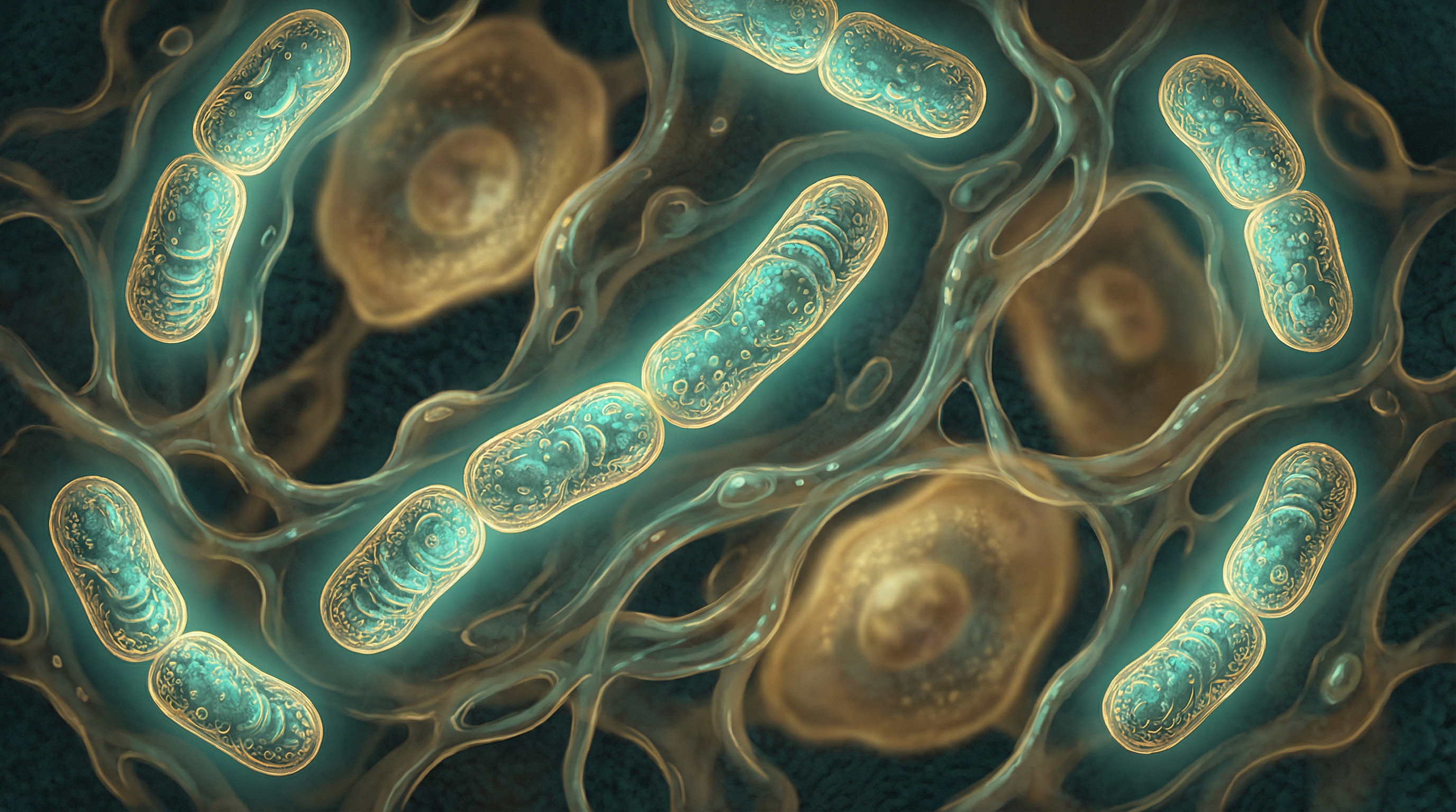Scientifically accurate microscopy-style illustration of Lactobacillus rhamnosus showing its characteristic gram-positive rod-shaped bacterium with rounded ends