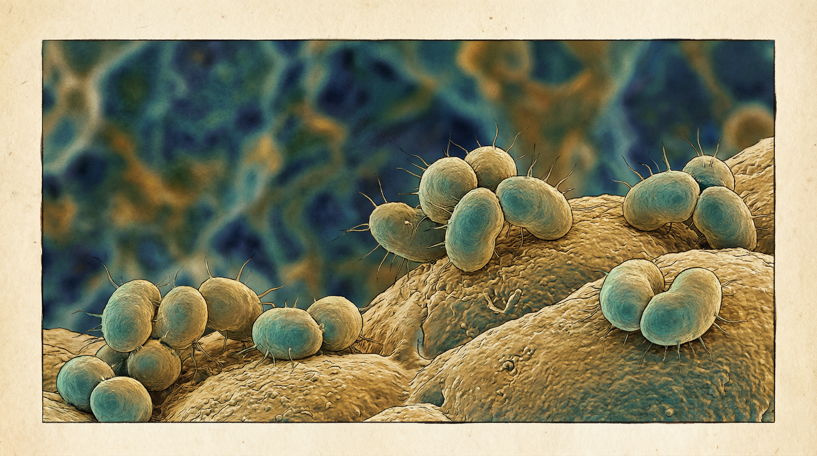 Scientifically accurate microscopy-style illustration of Moraxella catarrhalis showing its characteristic gram-negative diplococcus with kidney-bean shape