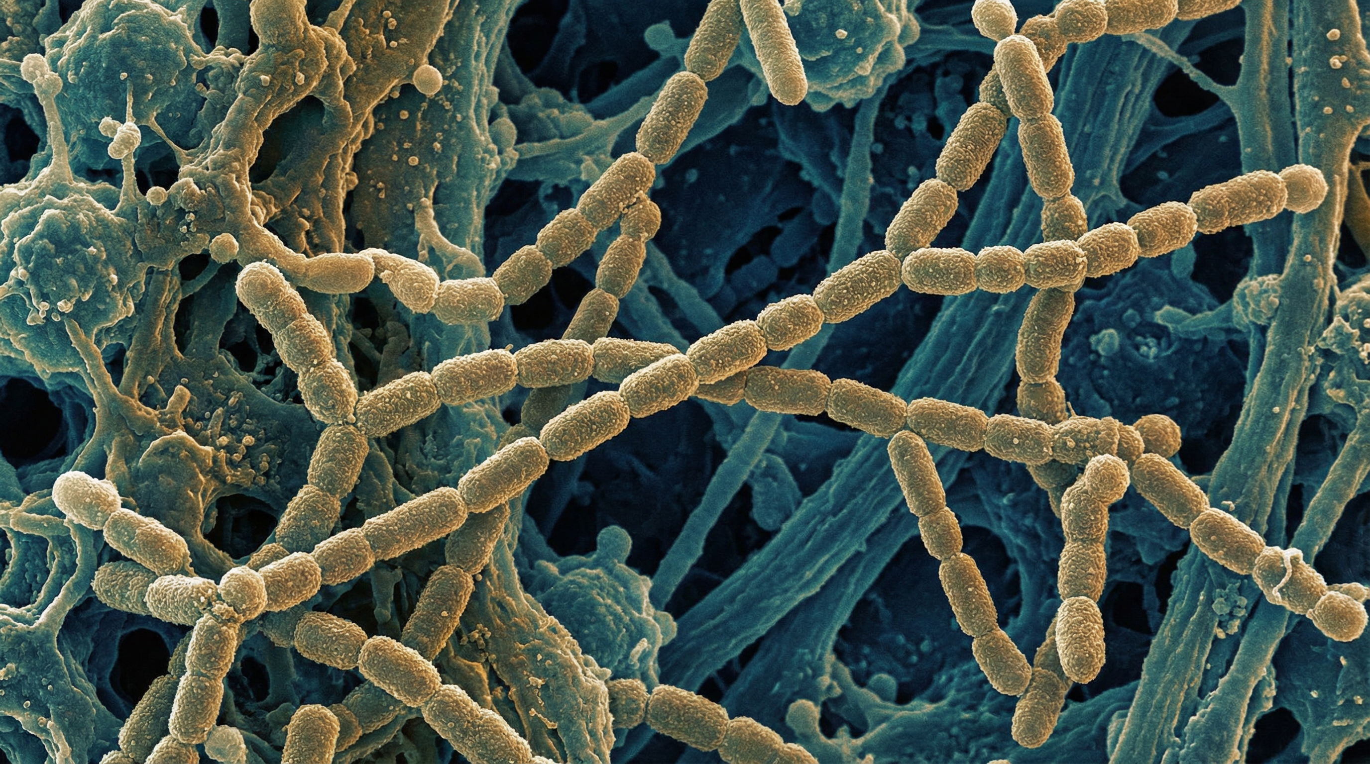 Scientifically accurate microscopy-style illustration of Nocardia asteroides showing its characteristic gram-positive partially acid-fast filamentous bacterium with branching hyphae-like structures