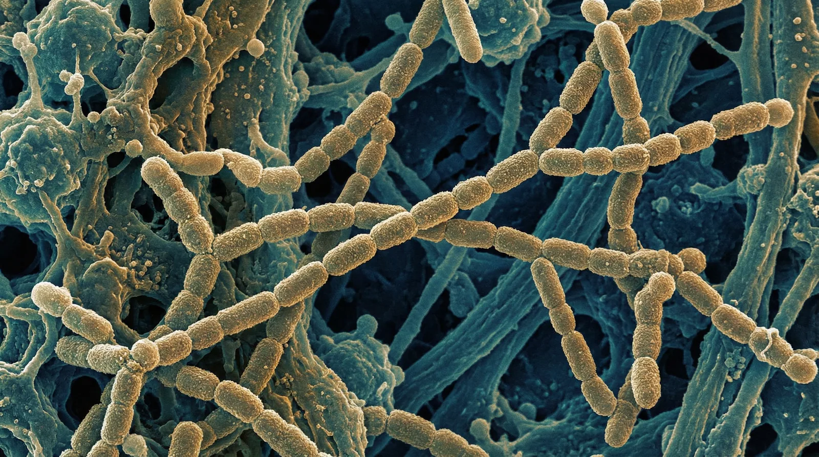 Scientifically accurate microscopy-style illustration of Nocardia asteroides showing its characteristic gram-positive partially acid-fast filamentous bacterium with branching hyphae-like structures