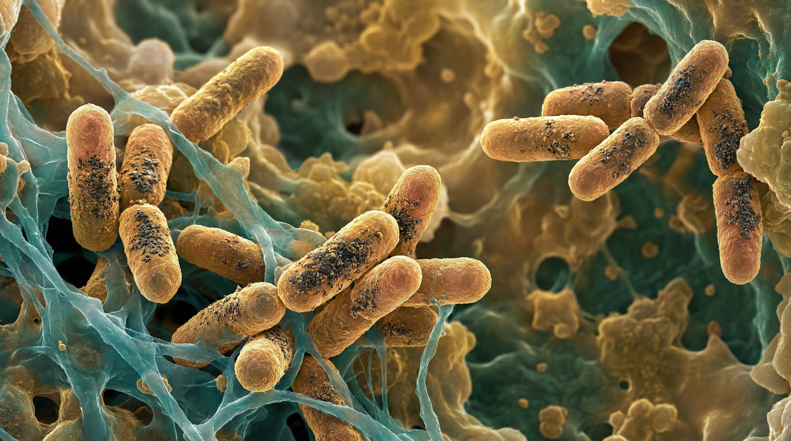 Scientifically accurate microscopy-style illustration of Prevotella melaninogenica showing its characteristic gram-negative rod-shaped anaerobic bacterium producing dark melanin-like pigment