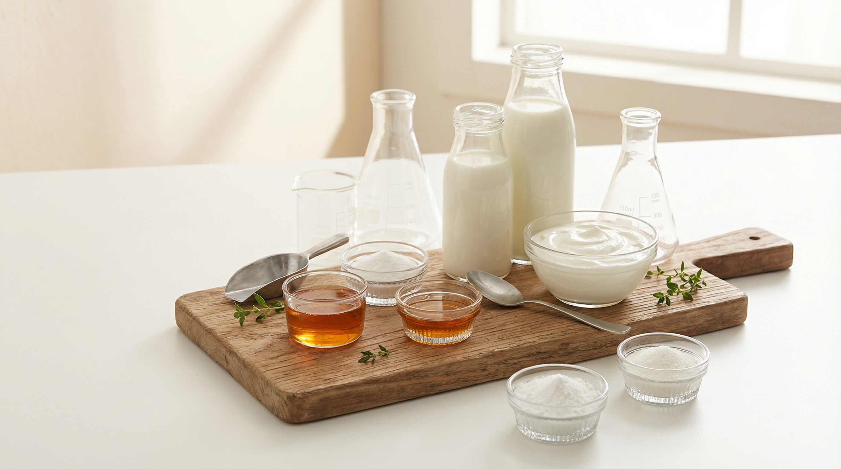 Dairy products and lactose-derived galactooligosaccharides showing the enzymatic production process from milk sugars