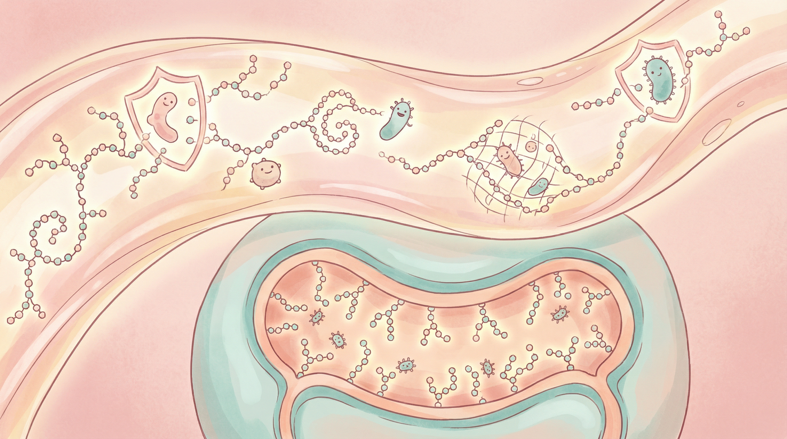 Illustration of human milk oligosaccharides as the third most abundant component in breast milk supporting infant gut development