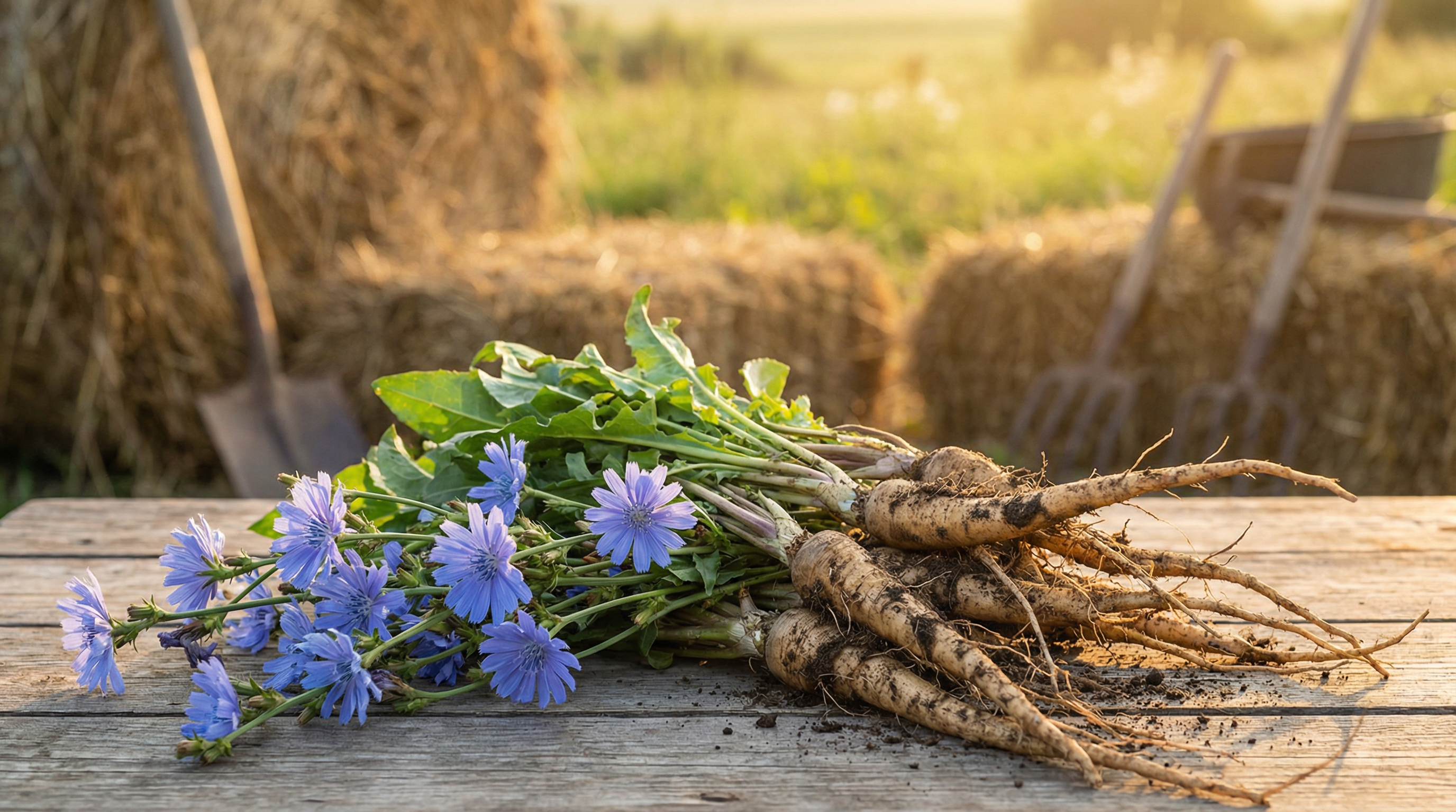 Chicory root being harvested showing the primary commercial source of inulin prebiotic fiber